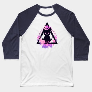 Pastel Goth Cute Witchy Black Cat Baseball T-Shirt